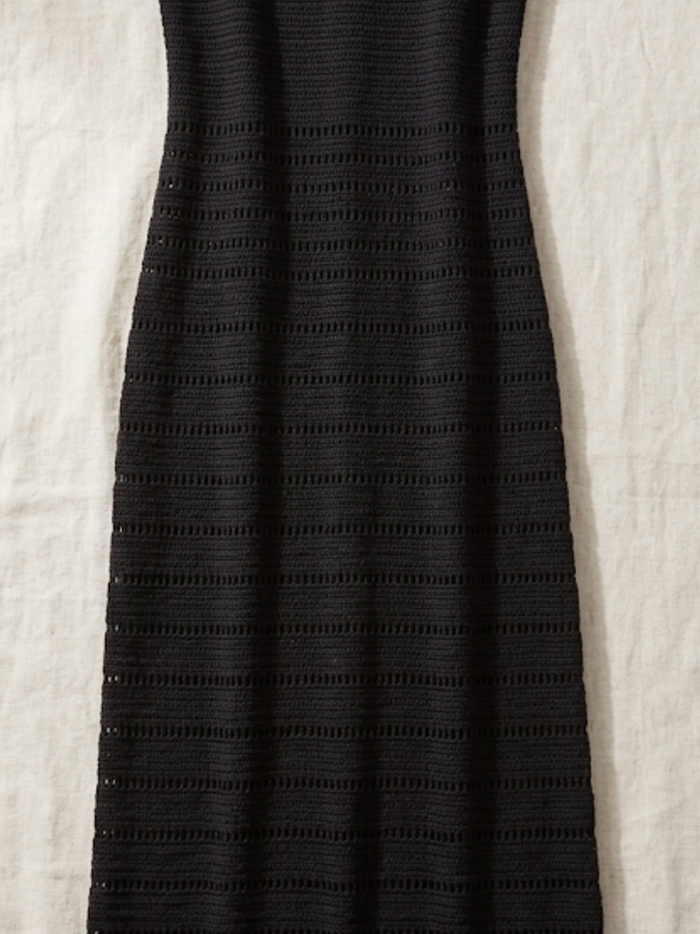Zara Spaghetti Strap Black Knit Dress Brocade
